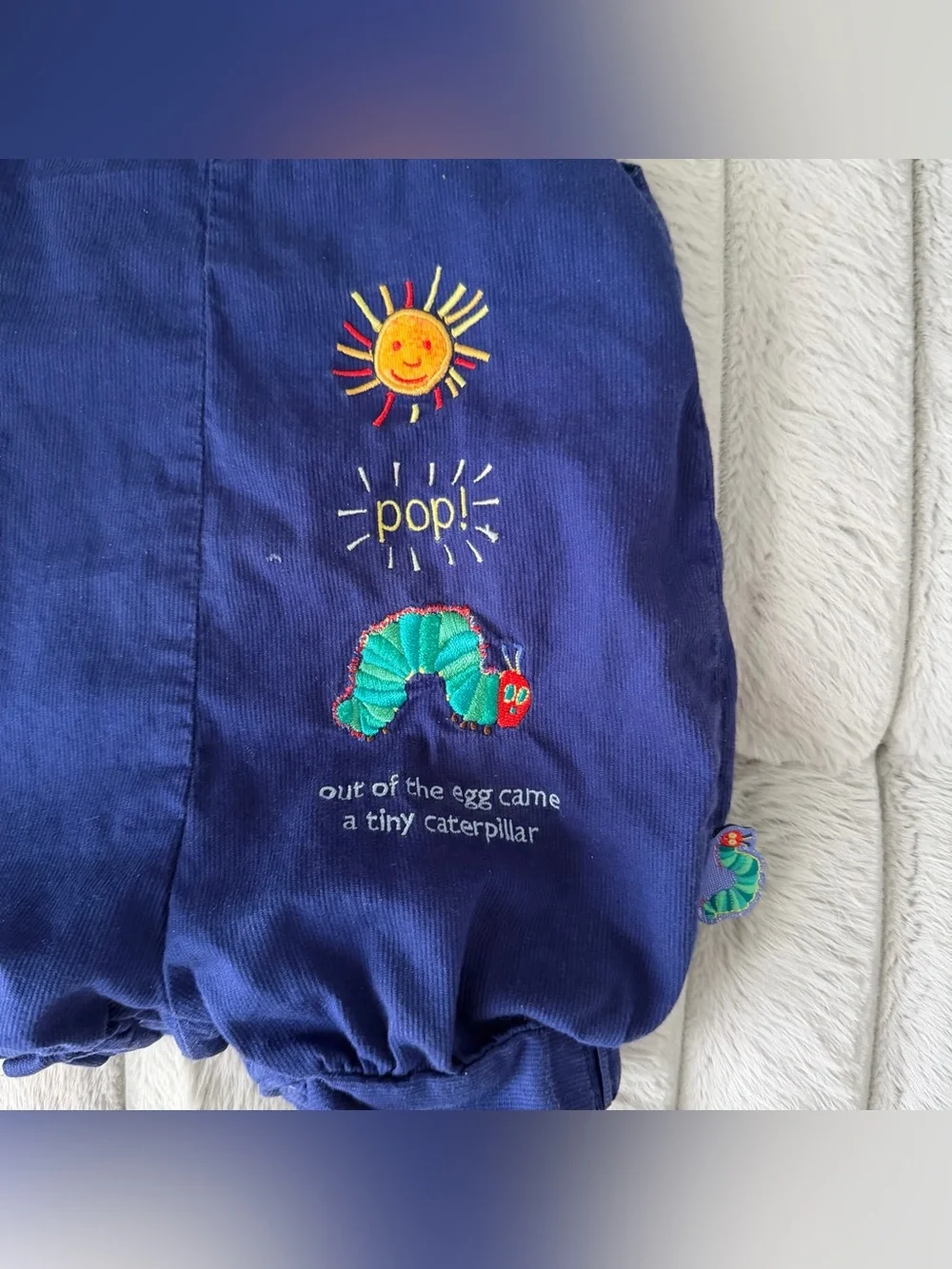 Vintage Carter baby x Eric Clarke hungry caterpillar overalls